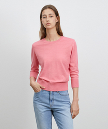 RIDIFI（リディフィ）の「ROUND SILK HALF KNIT_PINK（ニット/セーター）」