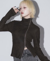 17HR（セブンティーンアワーズ）の「ダブルジップリブトップス（Tシャツ/カットソー）」