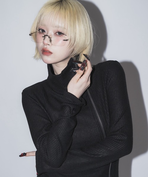 17HR（セブンティーンアワーズ）の「ダブルジップリブトップス（Tシャツ/カットソー・レディース・ブラック/ブラウン・FREE）」の18枚目の写真