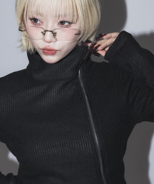 17HR（セブンティーンアワーズ）の「ダブルジップリブトップス（Tシャツ/カットソー・レディース・ブラック/ブラウン・FREE）」の20枚目の写真