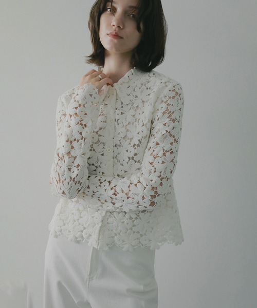 COTTON LACE SHORT SHIRT（シャツ/ブラウス）｜MANOF（マノフ）の