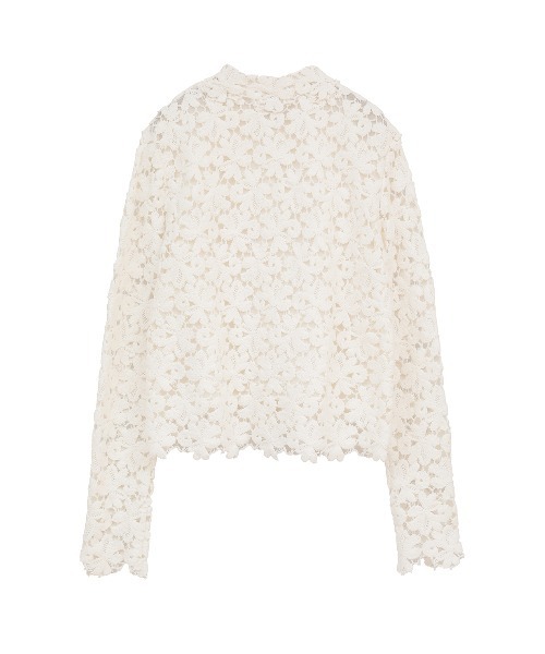 MANOF（マノフ）の「COTTON LACE SHORT SHIRT（シャツ/ブラウス・レディース・ブラック/ホワイト・M/S）」の12枚目の写真