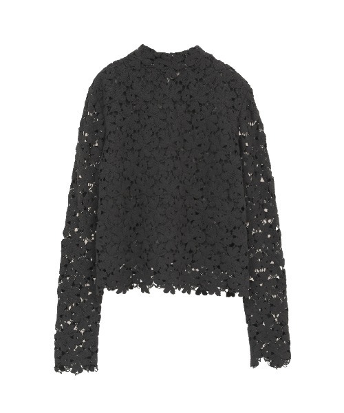 MANOF（マノフ）の「COTTON LACE SHORT SHIRT（シャツ/ブラウス・レディース・ブラック/ホワイト・M/S）」の7枚目の写真