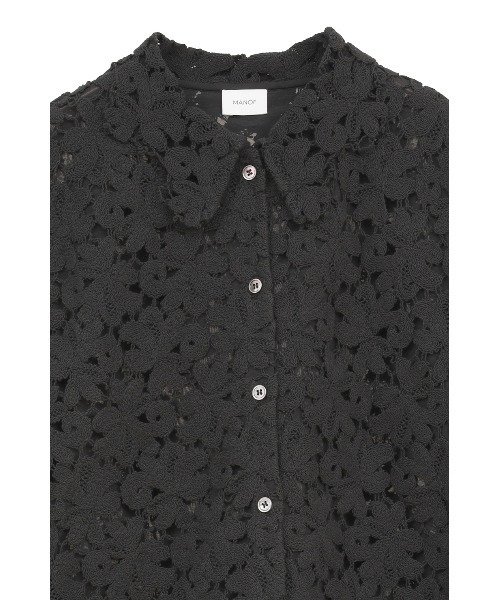 MANOF（マノフ）の「COTTON LACE SHORT SHIRT（シャツ/ブラウス・レディース・ブラック/ホワイト・M/S）」の8枚目の写真