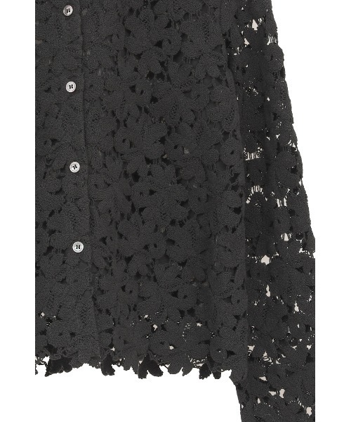 MANOF（マノフ）の「COTTON LACE SHORT SHIRT（シャツ/ブラウス・レディース・ブラック/ホワイト・M/S）」の10枚目の写真
