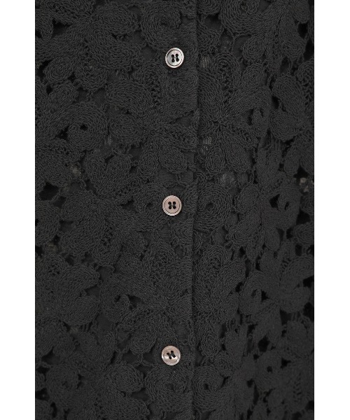 MANOF（マノフ）の「COTTON LACE SHORT SHIRT（シャツ/ブラウス・レディース・ブラック/ホワイト・M/S）」の3枚目の写真