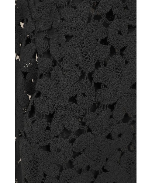 MANOF（マノフ）の「COTTON LACE SHORT SHIRT（シャツ/ブラウス・レディース・ブラック/ホワイト・M/S）」の4枚目の写真