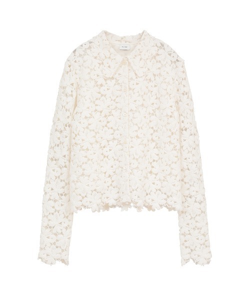 MANOF（マノフ）の「COTTON LACE SHORT SHIRT（シャツ/ブラウス・レディース・ブラック/ホワイト・M/S）」の11枚目の写真