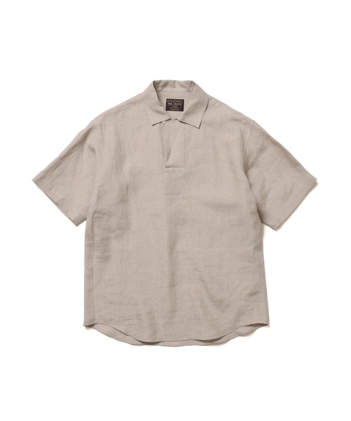 MR.OLIVE(ミスターオリーブ)の「SOFT FINISH LINEN / SHORT/S PULLOVER SHIRT /M261128(シャツ/ブラウス・メンズ・ナチュラル/ブラック・SMALL/MEDIUM/LARGE)」の7枚目の写真