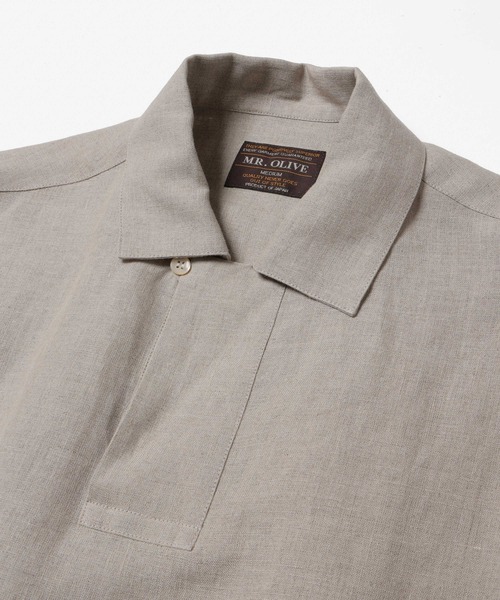 MR.OLIVE(ミスターオリーブ)の「SOFT FINISH LINEN / SHORT/S PULLOVER SHIRT /M261128(シャツ/ブラウス・メンズ・ナチュラル/ブラック・SMALL/MEDIUM/LARGE)」の10枚目の写真