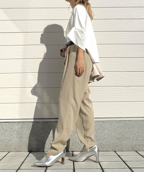 Q（キュー）の「シルケットプルオーパー（Tシャツ/カットソー・レディース・ホワイト/アッシュブラウン/イエロー・MEDIUM）」の17枚目の写真