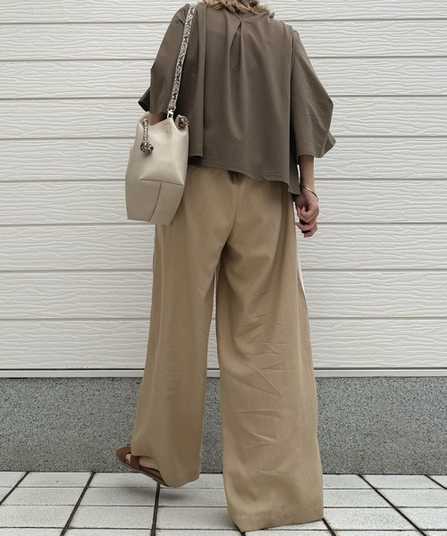 Q（キュー）の「シルケットプルオーパー（Tシャツ/カットソー・レディース・ホワイト/アッシュブラウン/イエロー・MEDIUM）」の14枚目の写真