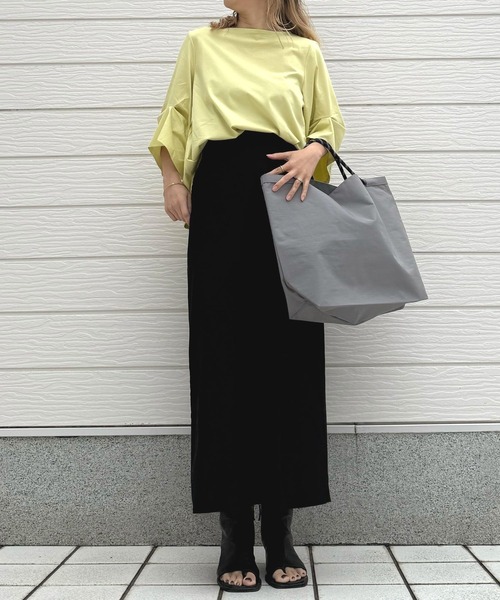 Q（キュー）の「シルケットプルオーパー（Tシャツ/カットソー・レディース・ホワイト/アッシュブラウン/イエロー・MEDIUM）」の13枚目の写真