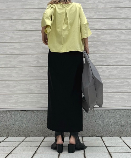 Q（キュー）の「シルケットプルオーパー（Tシャツ/カットソー・レディース・ホワイト/アッシュブラウン/イエロー・MEDIUM）」の11枚目の写真