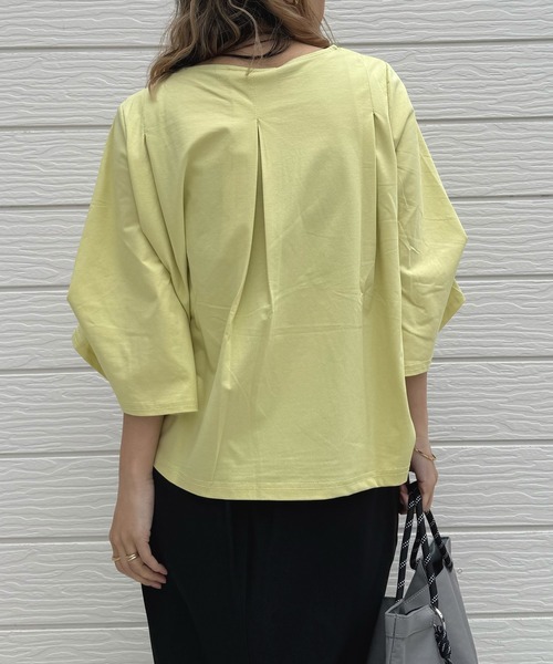 Q（キュー）の「シルケットプルオーパー（Tシャツ/カットソー・レディース・ホワイト/アッシュブラウン/イエロー・MEDIUM）」の19枚目の写真