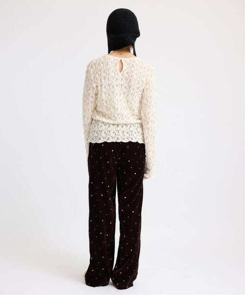 IENA(イエナ)の「《一部カラーWEB限定/追加3》Flowerストレッチレースプルオーバー(Tシャツ/カットソー・レディース・ブラック/アイボリー/ホワイト・FREE)」の10枚目の写真