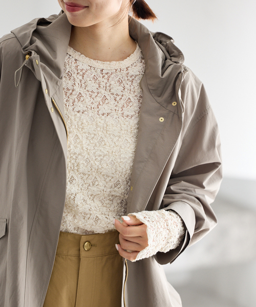 IENA(イエナ)の「《一部カラーWEB限定/追加3》Flowerストレッチレースプルオーバー(Tシャツ/カットソー・レディース・ブラック/アイボリー/ホワイト・FREE)」の12枚目の写真