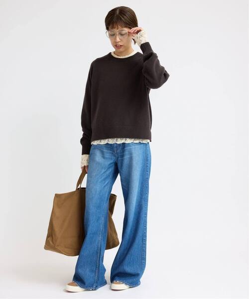IENA(イエナ)の「《一部カラーWEB限定/追加3》Flowerストレッチレースプルオーバー(Tシャツ/カットソー・レディース・ブラック/アイボリー/ホワイト・FREE)」の14枚目の写真
