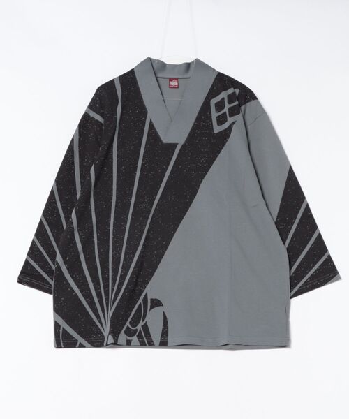 カヤ（カヤ）の「【カヤ】福寄せメンズトップス（Tシャツ/カットソー・メンズ・ブラック/グレー/ホワイト×グレー・FREE）」の3枚目の写真