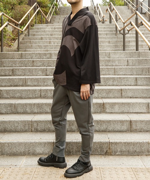 カヤ（カヤ）の「【カヤ】福寄せメンズトップス（Tシャツ/カットソー・メンズ・ブラック/グレー/ホワイト×グレー・FREE）」の11枚目の写真