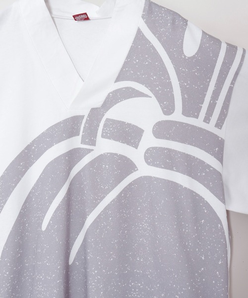 カヤ（カヤ）の「【カヤ】福寄せメンズトップス（Tシャツ/カットソー・メンズ・ブラック/グレー/ホワイト×グレー・FREE）」の5枚目の写真