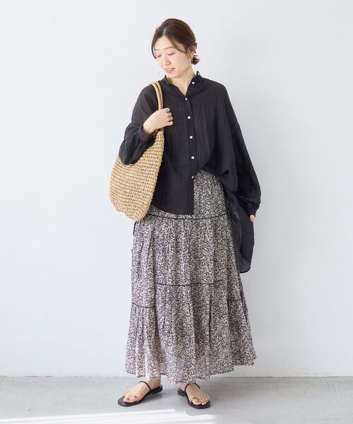 le.coeur blanc（ルクールブラン）の「Fanaka別注フラワー柄スカート（スカート・レディース・ブラック系その他・38）」の13枚目の写真