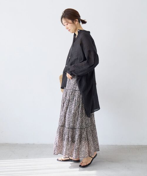 le.coeur blanc（ルクールブラン）の「Fanaka別注フラワー柄スカート（スカート・レディース・ブラック系その他・38）」の14枚目の写真