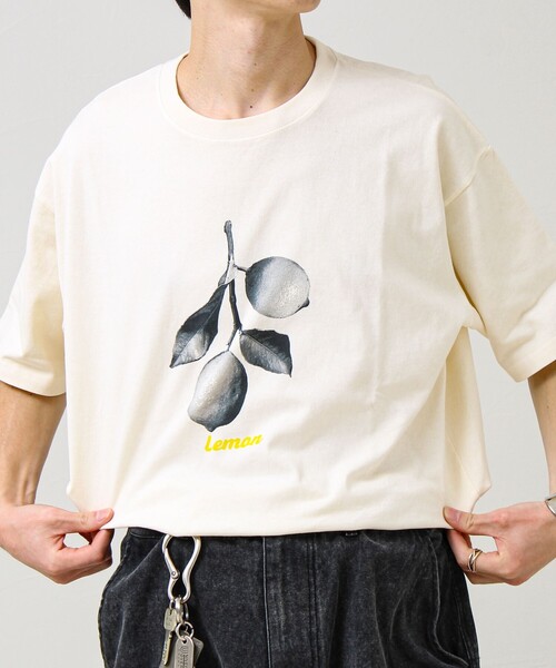 GLOSTER(グロスター)の「【モノトーン果実図鑑】フルーツプリントTシャツ(Tシャツ/カットソー・メンズ・ホワイト系その他4/ホワイト系その他2/ホワイト系その他3/ホワイト系その他・L/M/S)」の9枚目の写真
