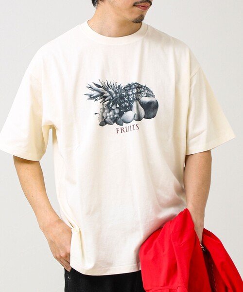 GLOSTER(グロスター)の「【モノトーン果実図鑑】フルーツプリントTシャツ(Tシャツ/カットソー・メンズ・ホワイト系その他4/ホワイト系その他2/ホワイト系その他3/ホワイト系その他・L/M/S)」の7枚目の写真