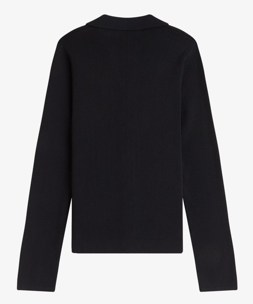 FRED PERRY（フレッドペリー）の「Ribbed Knitted Shirt／リブニットシャツ（ニット/セーター・レディース・ブラック・10）」の5枚目の写真