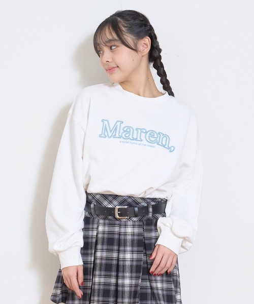 LOVETOXIC（ラブトキシック）の「【秒かわトップス】立体ロゴ刺しゅうベーシックトレーナー（スウェット・キッズ・オフホワイト/ピンク/ブラック/ベージュ・L:160cm/S:140cm/130cm/M:150cm）」の2枚目の写真