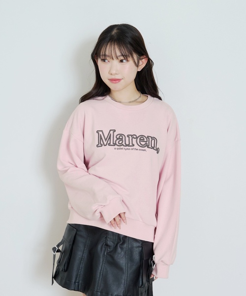 LOVETOXIC（ラブトキシック）の「【秒かわトップス】立体ロゴ刺しゅうベーシックトレーナー（スウェット・キッズ・オフホワイト/ピンク/ブラック/ベージュ・L:160cm/S:140cm/130cm/M:150cm）」の4枚目の写真