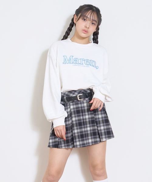 LOVETOXIC（ラブトキシック）の「【秒かわトップス】立体ロゴ刺しゅうベーシックトレーナー（スウェット・キッズ・オフホワイト/ピンク/ブラック/ベージュ・L:160cm/S:140cm/130cm/M:150cm）」の5枚目の写真