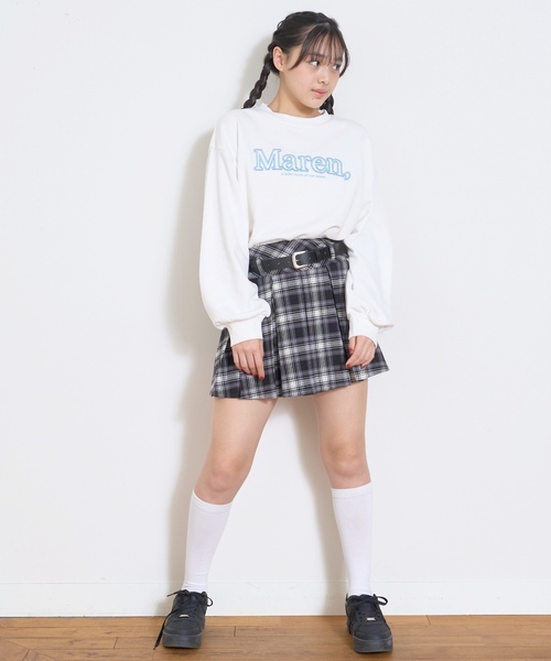 LOVETOXIC（ラブトキシック）の「【秒かわトップス】立体ロゴ刺しゅうベーシックトレーナー（スウェット・キッズ・オフホワイト/ピンク/ブラック/ベージュ・L:160cm/S:140cm/130cm/M:150cm）」の6枚目の写真