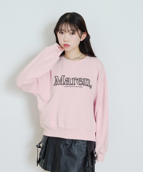 LOVETOXIC（ラブトキシック）の「【秒かわトップス】立体ロゴ刺しゅうベーシックトレーナー（スウェット・キッズ・オフホワイト/ピンク/ブラック/ベージュ・L:160cm/S:140cm/130cm/M:150cm）」の7枚目の写真