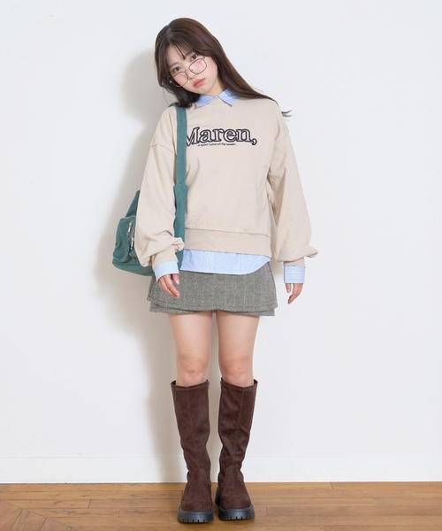 LOVETOXIC（ラブトキシック）の「【秒かわトップス】立体ロゴ刺しゅうベーシックトレーナー（スウェット・キッズ・オフホワイト/ピンク/ブラック/ベージュ・L:160cm/S:140cm/130cm/M:150cm）」の11枚目の写真