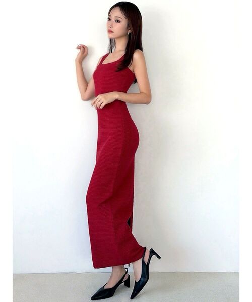 RESEXXY（リゼクシー）の「オープンワークコンビニットワンピース（ワンピース・レディース・アイボリー/ブラック/ブルー/レッド・FREE）」の10枚目の写真