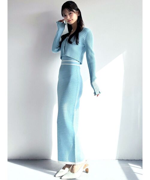 RESEXXY（リゼクシー）の「オープンワークコンビニットワンピース（ワンピース・レディース・アイボリー/ブラック/ブルー/レッド・FREE）」の13枚目の写真