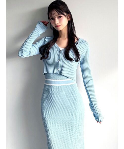 RESEXXY（リゼクシー）の「オープンワークコンビニットワンピース（ワンピース・レディース・アイボリー/ブラック/ブルー/レッド・FREE）」の14枚目の写真