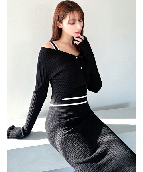 RESEXXY（リゼクシー）の「オープンワークコンビニットワンピース（ワンピース・レディース・アイボリー/ブラック/ブルー/レッド・FREE）」の18枚目の写真