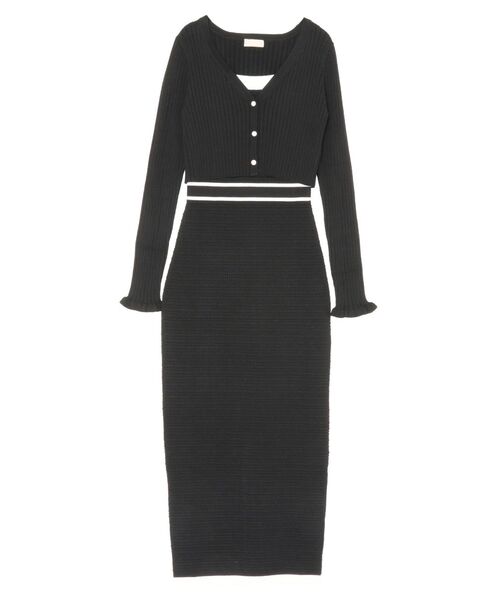 RESEXXY（リゼクシー）の「オープンワークコンビニットワンピース（ワンピース・レディース・アイボリー/ブラック/ブルー/レッド・FREE）」の6枚目の写真