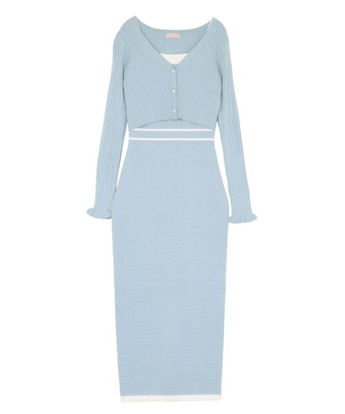 RESEXXY（リゼクシー）の「オープンワークコンビニットワンピース（ワンピース・レディース・アイボリー/ブラック/ブルー/レッド・FREE）」の8枚目の写真