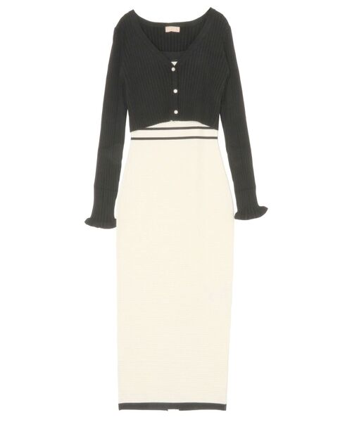 RESEXXY（リゼクシー）の「オープンワークコンビニットワンピース（ワンピース・レディース・アイボリー/ブラック/ブルー/レッド・FREE）」の9枚目の写真