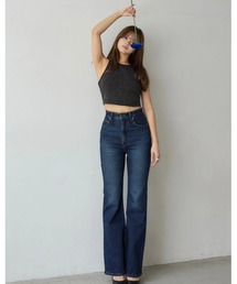 CREO STORE（クレオストア）の「【ela.】<改良版>boots cut denim/ウエストライン×ウエストフィット設計　ブーツカット 美脚見えデニムパンツ（デニムパンツ）」