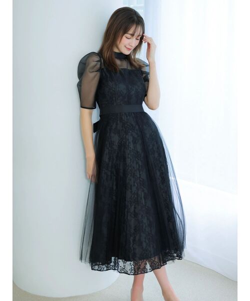 dazzlin（ダズリン）の「【藤井サチコラボ】チュールレイヤードレースドレス（ドレス・レディース・アイボリー/ブラック/ブルー・SMALL/MEDIUM）」の2枚目の写真