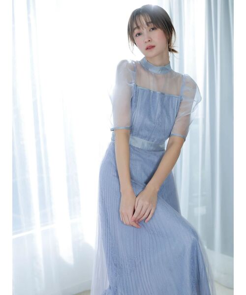 dazzlin（ダズリン）の「【藤井サチコラボ】チュールレイヤードレースドレス（ドレス・レディース・アイボリー/ブラック/ブルー・SMALL/MEDIUM）」の12枚目の写真