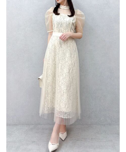 dazzlin（ダズリン）の「【藤井サチコラボ】チュールレイヤードレースドレス（ドレス・レディース・アイボリー/ブラック/ブルー・SMALL/MEDIUM）」の19枚目の写真