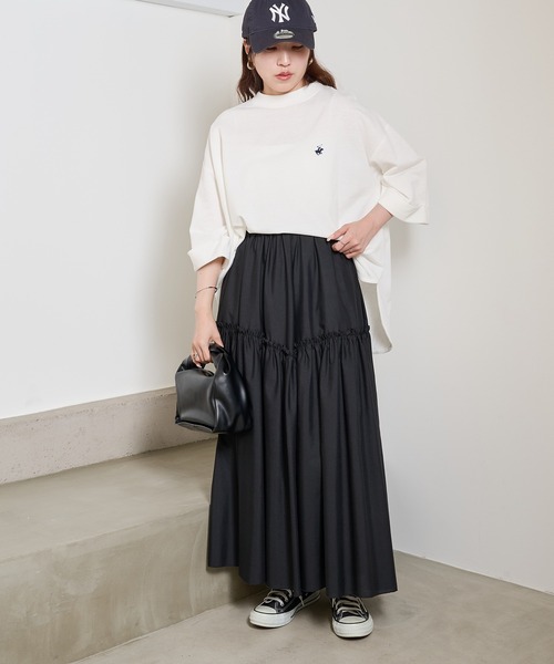 BEVERLY HILLS POLO CLUB(ビバリーヒルズポロクラブ)の「【BEVERLY HILLS POLO CLUB】ロールアップワイドTシャツ ワンポイントロゴ 裏毛 6282-7602 MNY(Tシャツ/カットソー・レディース・ミント/オフホワイト/ブラック・L/M)」の8枚目の写真