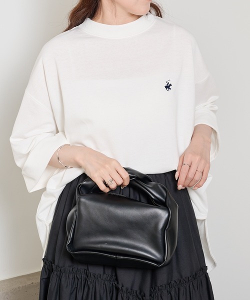 BEVERLY HILLS POLO CLUB(ビバリーヒルズポロクラブ)の「【BEVERLY HILLS POLO CLUB】ロールアップワイドTシャツ ワンポイントロゴ 裏毛 6282-7602 MNY(Tシャツ/カットソー・レディース・ミント/オフホワイト/ブラック・L/M)」の7枚目の写真