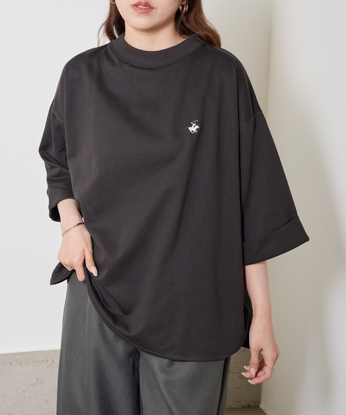 BEVERLY HILLS POLO CLUB(ビバリーヒルズポロクラブ)の「【BEVERLY HILLS POLO CLUB】ロールアップワイドTシャツ ワンポイントロゴ 裏毛 6282-7602 MNY(Tシャツ/カットソー・レディース・ミント/オフホワイト/ブラック・L/M)」の13枚目の写真